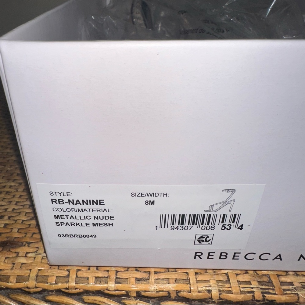 Rebecca Minkoff Women’s Size 8M RB Nanine Metallic Nude Sparkle Mesh Heel Glam - Picture 15 of 16